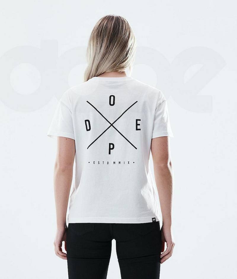 White Women's Dope Regular T-shirts | India_D1719