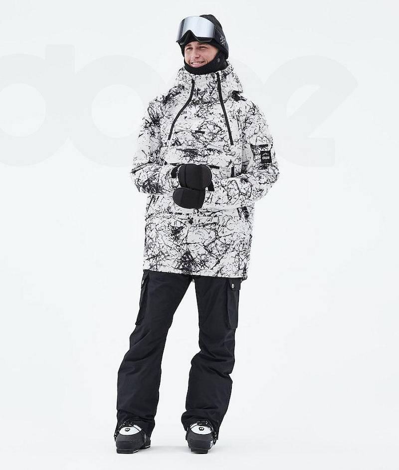 White / Black Men's Dope Akin 2021 Ski Jackets | India_D2064