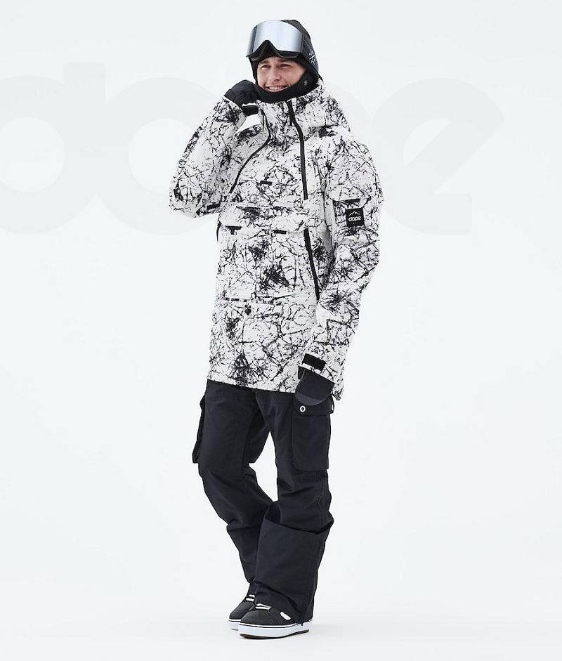 White / Black Men's Dope Akin 2021 Snowboard Jackets | India_D1729