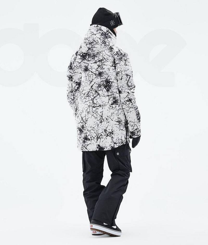 White / Black Men's Dope Akin 2021 Snowboard Jackets | India_D1729