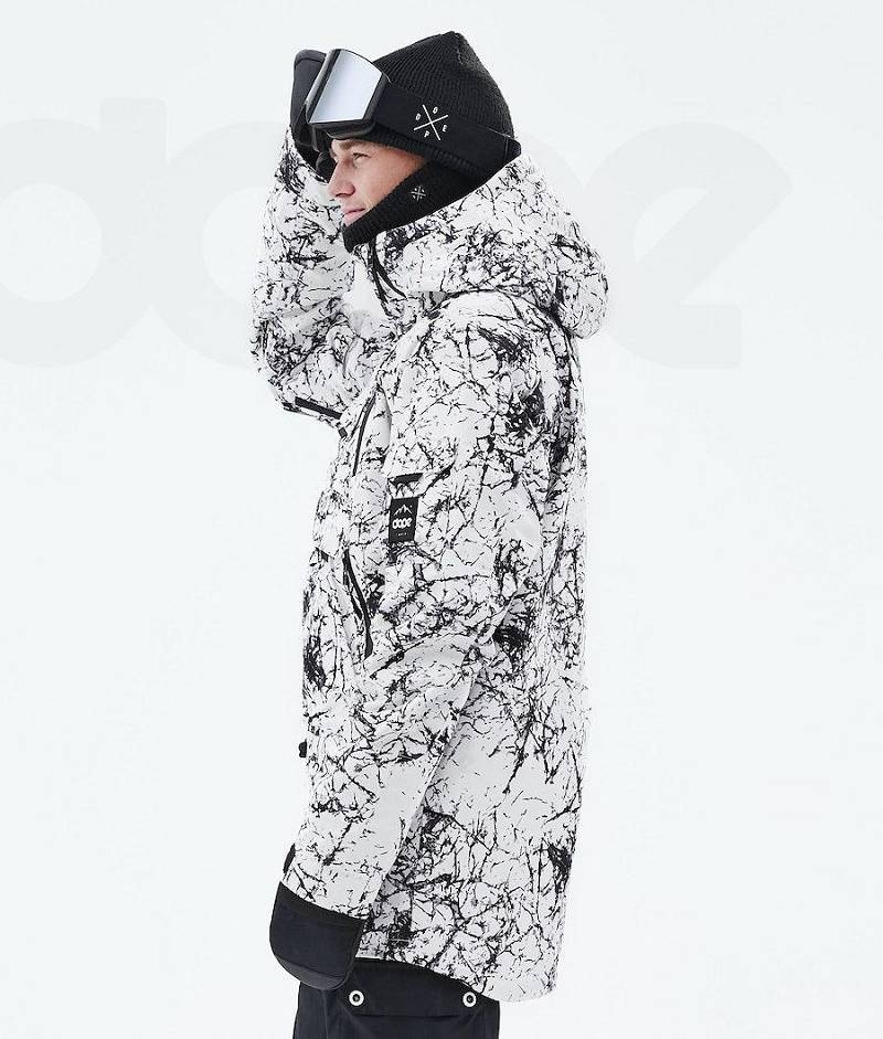 White / Black Men's Dope Akin 2021 Snowboard Jackets | India_D1729