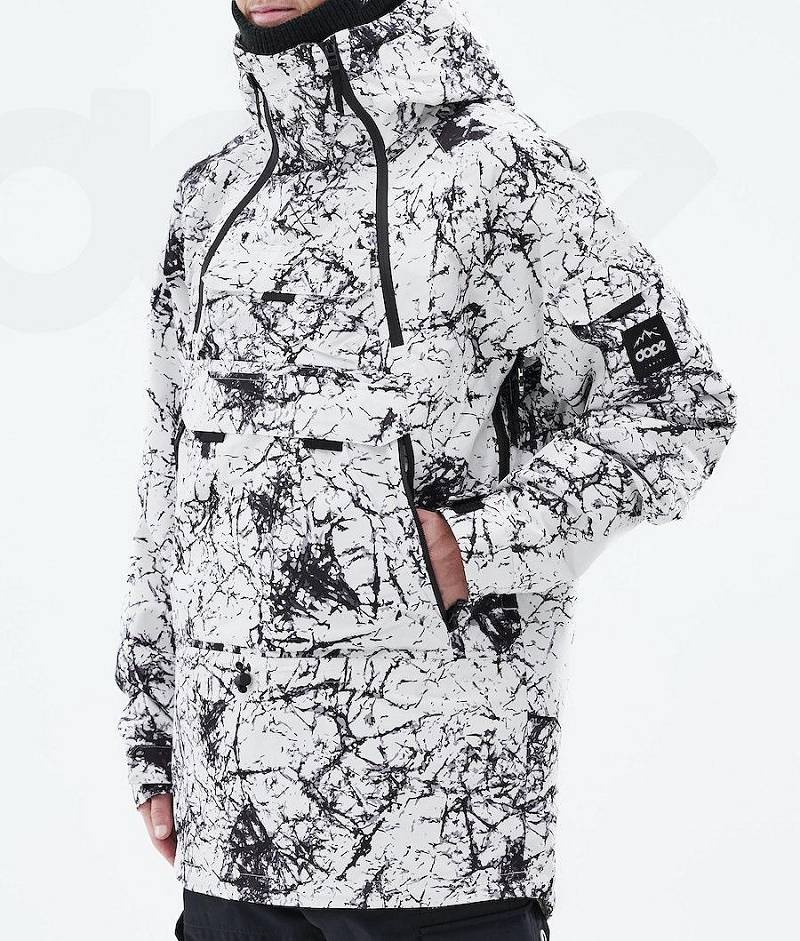 White / Black Men's Dope Akin 2021 Snowboard Jackets | India_D1729