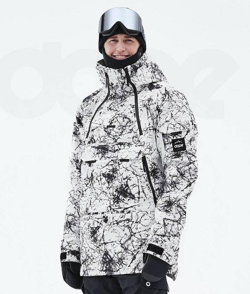 White / Black Men\'s Dope Akin 2021 Snowboard Jackets | India_D1729