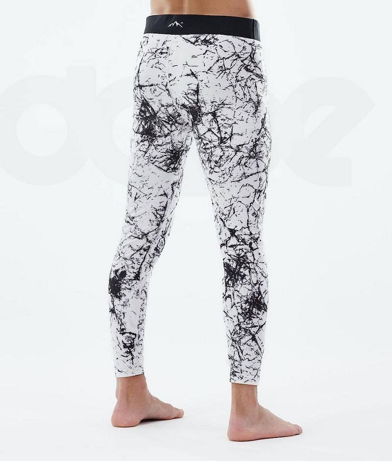 White / Black Men's Dope Snuggle Base Layer Pants | India_D1348