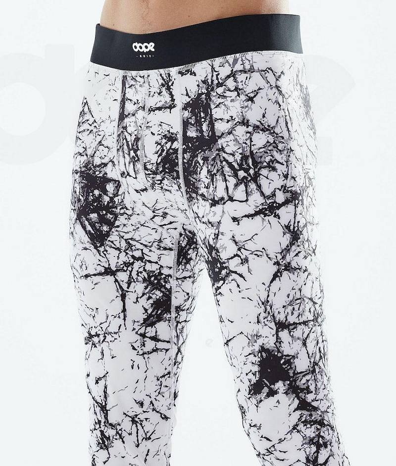 White / Black Men's Dope Snuggle Base Layer Pants | India_D1348