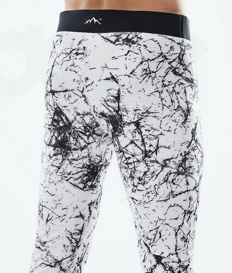 White / Black Men's Dope Snuggle Base Layer Pants | India_D1348