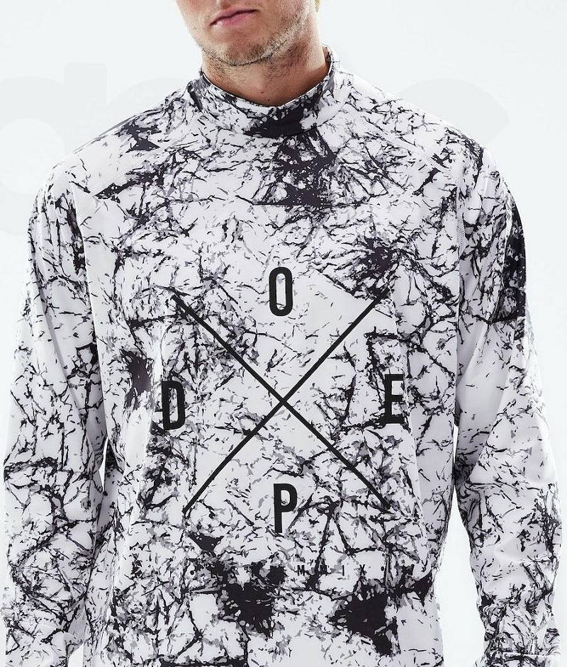 White / Black Men's Dope Snuggle Base Layer Tops | India_D1082