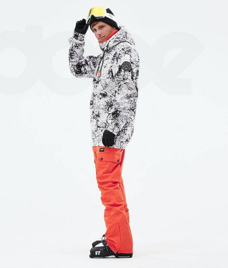 White / Black Men's Dope Wylie Ski Jackets | India_D2269