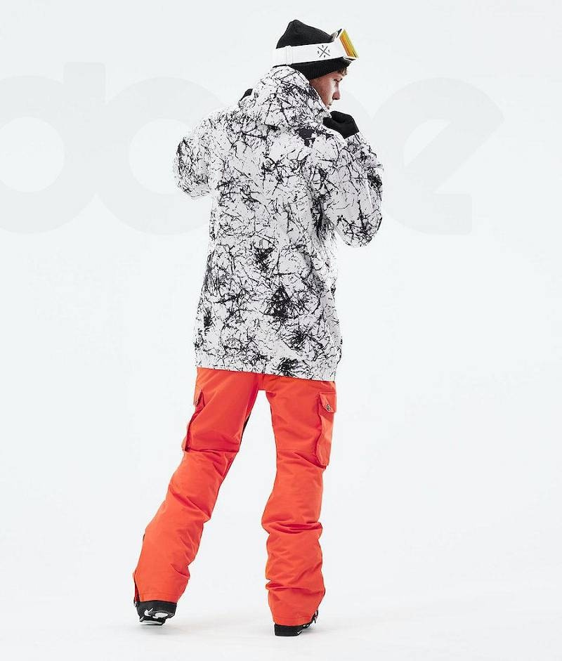 White / Black Men's Dope Wylie Ski Jackets | India_D2269