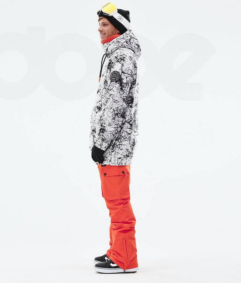 White / Black Men's Dope Wylie Snowboard Jackets | India_D2189