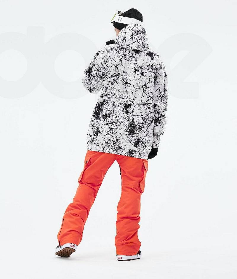 White / Black Men's Dope Wylie Snowboard Jackets | India_D2189