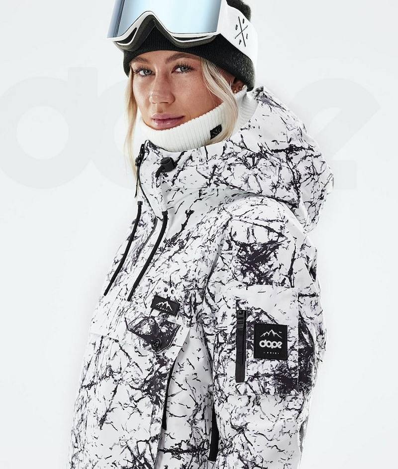 White / Black Women's Dope Annok W 2021 Ski Jackets | India_D2230