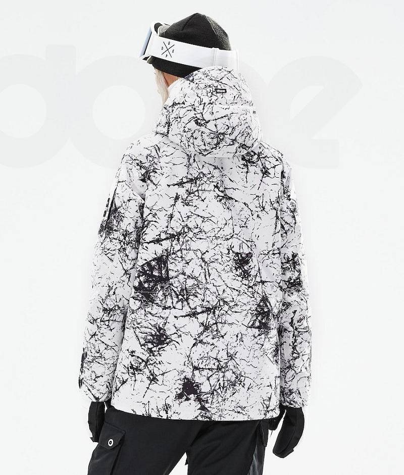 White / Black Women's Dope Annok W 2021 Snowboard Jackets | India_D1052