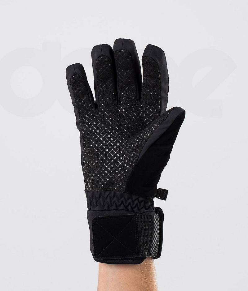 White / Black Women's Dope Signet Snowboard Gloves | India_D1575