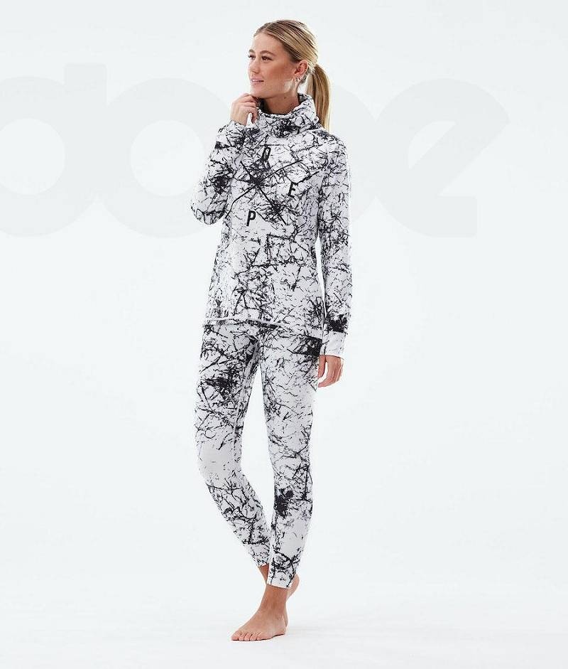 White / Black Women's Dope Snuggle W Base Layer Pants | India_D1653