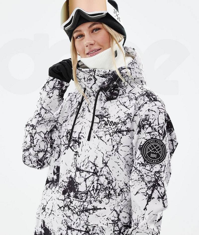 White / Black Women's Dope Wylie W Ski Jackets | India_D2162