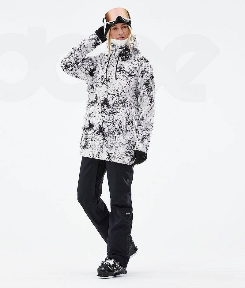 White / Black Women's Dope Wylie W Ski Jackets | India_D2162