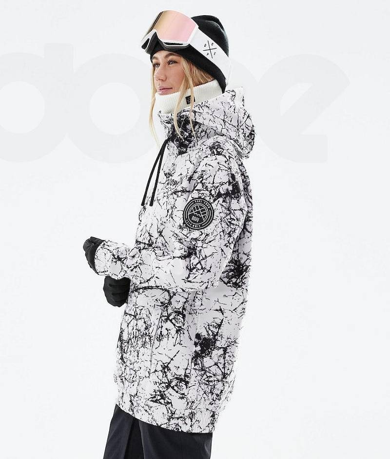 White / Black Women's Dope Wylie W Ski Jackets | India_D2162