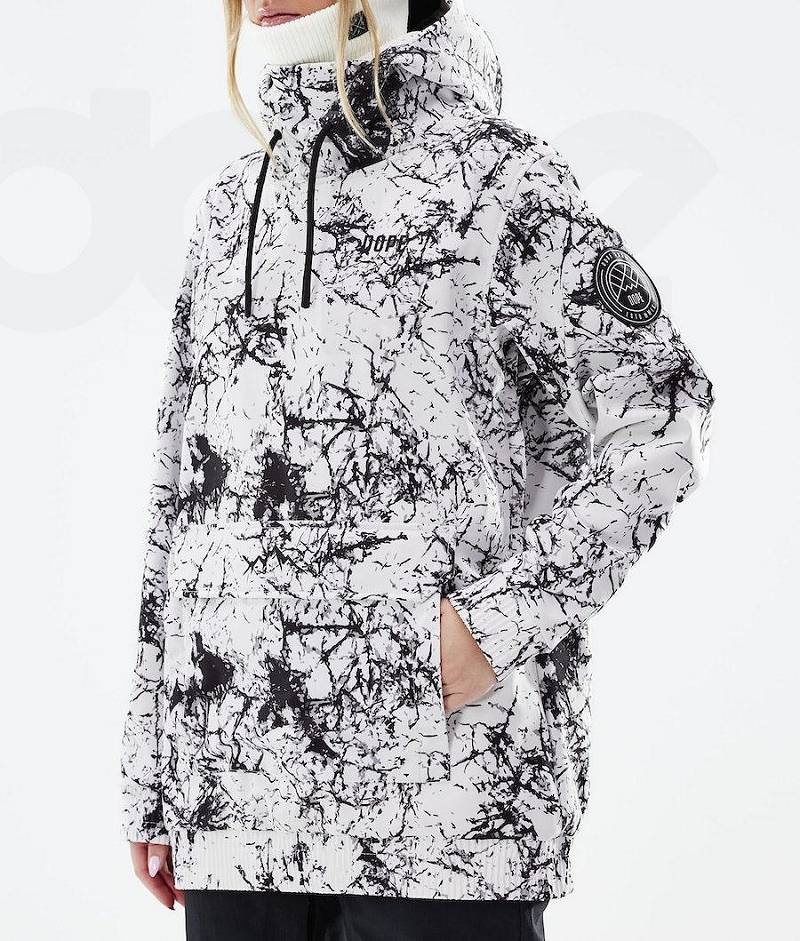 White / Black Women's Dope Wylie W Ski Jackets | India_D2162