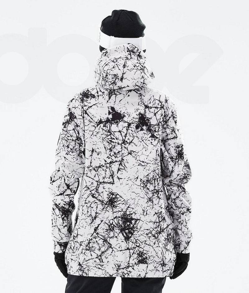 White / Black Women's Dope Wylie W Ski Jackets | India_D2162