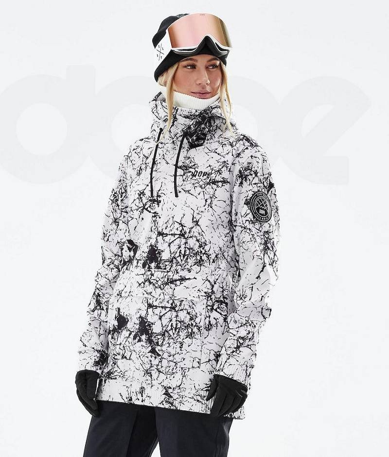 White / Black Women\'s Dope Wylie W Ski Jackets | India_D2162