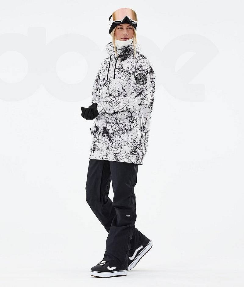 White / Black Women's Dope Wylie W Snowboard Jackets | India_D1022