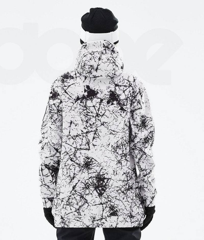 White / Black Women's Dope Wylie W Snowboard Jackets | India_D1022