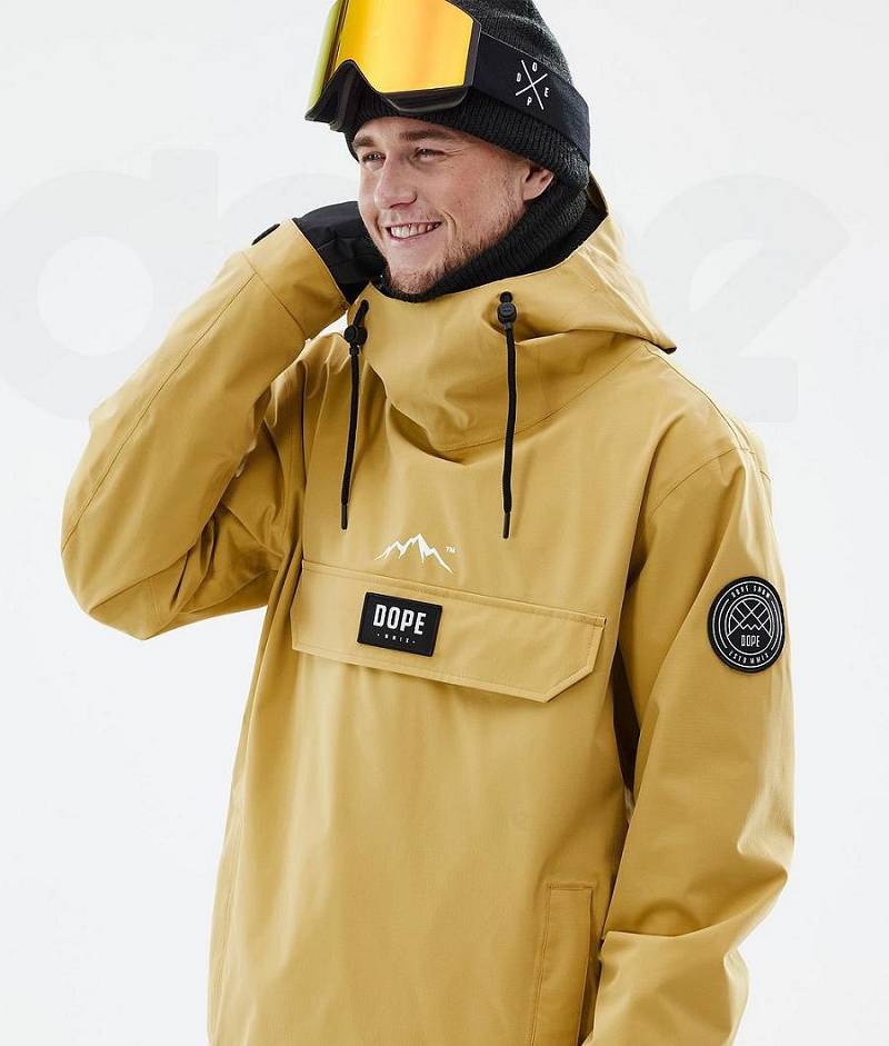 Yellow Men's Dope Blizzard Ski Jackets | India_D1398