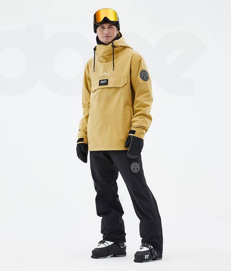 Yellow Men's Dope Blizzard Ski Jackets | India_D1398