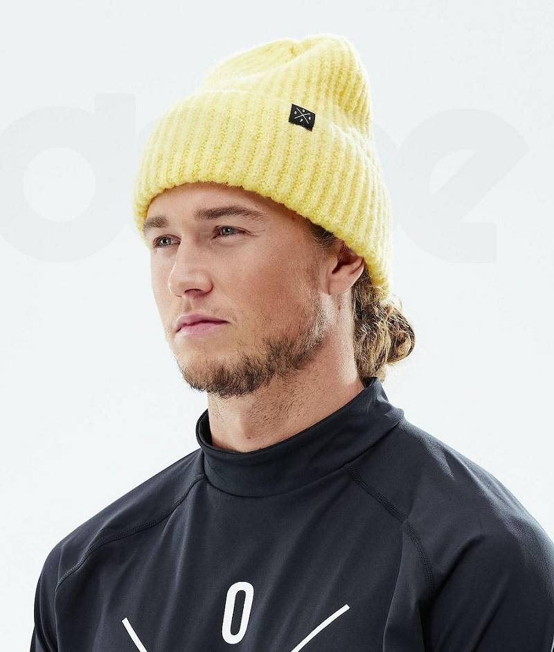 Yellow Men's Dope Chunky Beanies | India_D1247