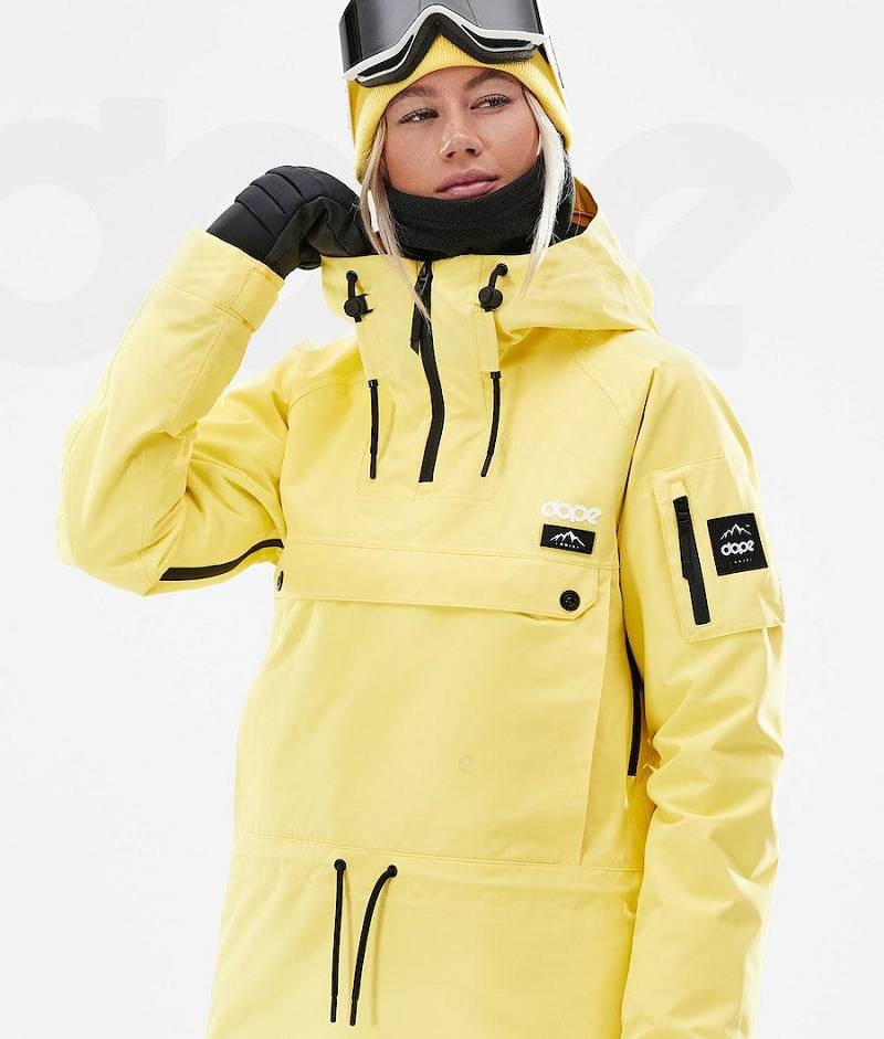 Yellow Women's Dope Annok W 2021 Snowboard Jackets | India_D1752